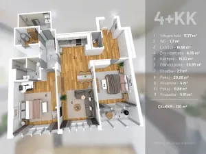 Prodej bytu 4+kk, Praha, Zelená, 125 m2