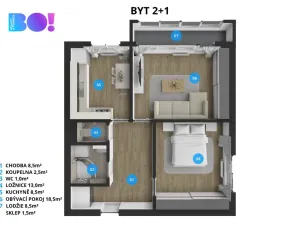 Prodej bytu 2+1, Ostrava, Vdovská, 62 m2