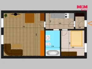 Prodej bytu 2+kk, Kolín - Kolín V, U Borků, 46 m2