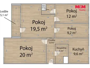 Prodej bytu 4+1, Plzeň - Bolevec, Žlutická, 82 m2