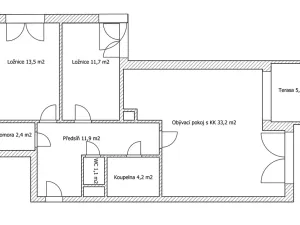 Pronájem bytu 3+kk, Brno, Dusíkova, 87 m2