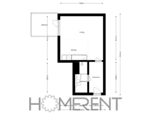 Pronájem bytu 1+kk, Praha, Vyšehradská, 37 m2