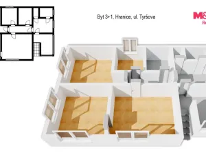 Prodej bytu 3+1, Hranice - Hranice I-Město, Tyršova, 76 m2