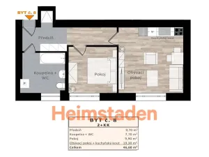 Pronájem bytu 2+kk, Ostrava-Kunčičky, Výhradní, 47 m2