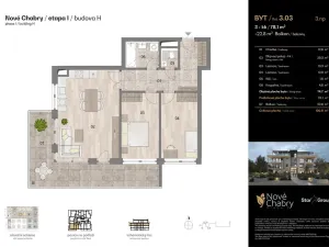 Prodej bytu 3+kk, Praha - Dolní Chabry, Krbická, 78 m2