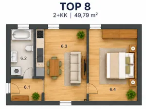 Prodej bytu 2+kk, Bahnhofstraße,Groß-Siegharts,Rakousko, 49 m2