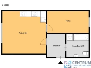 Pronájem bytu 2+kk, Jablonec nad Nisou, U Jeslí, 41 m2
