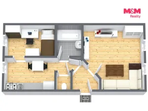 Pronájem bytu 2+1, Dalovice, Průběžná, 42 m2