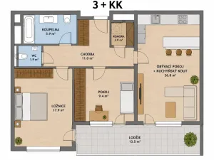 Prodej bytu 3+kk, Praha - Stodůlky, Svitákova, 73 m2