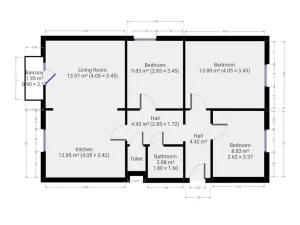 Pronájem bytu 4+kk, Praha - Černý Most, Bryksova, 74 m2