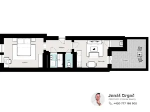 Pronájem bytu 2+kk, Praha - Nusle, Sezimova, 50 m2