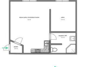 Pronájem bytu 2+kk, Znojmo, Palackého, 36 m2