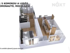 Prodej bytu 2+1, Mohelnice, nám. Kosmonautů, 56 m2
