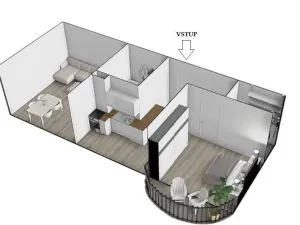 Pronájem bytu 2+1, Hrušovany u Brna, Sídliště, 58 m2