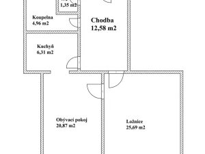 Prodej bytu 2+1, Brno, Rybářská, 71 m2