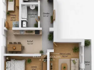 Prodej bytu 3+1, Dolní Roveň, 64 m2