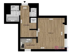 Prodej bytu 1+kk, Břeclav - Poštorná, Nádražní, 32 m2