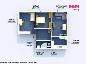 Prodej bytu 3+1, Suchomasty, 74 m2