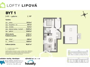 Prodej bytu 3+kk, Hodonice, 69 m2