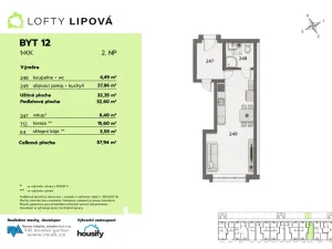 Prodej bytu 1+kk, Hodonice, 32 m2