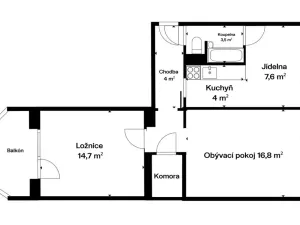 Prodej bytu 2+1, Otrokovice, Kpt. Nálepky, 58 m2