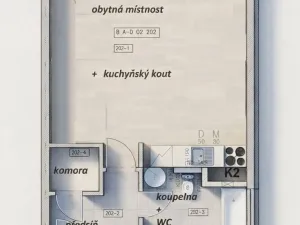 Pronájem bytu 1+kk, Praha - Chodov, Babická, 50 m2