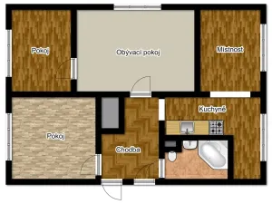 Pronájem bytu 4+1, Chlumec, Svatoplukova, 64 m2