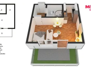 Pronájem bytu 1+kk, Velký Osek, U hřiště, 38 m2