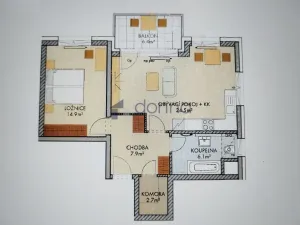 Pronájem bytu 2+kk, Praha, Pod Harfou, 58 m2