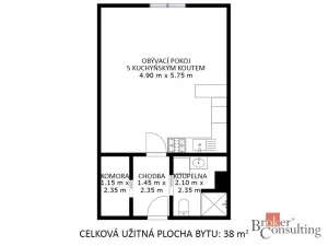 Prodej bytu 1+kk, Velešovice, 38 m2