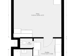 Pronájem bytu 1+kk, Brno, Oblá, 31 m2