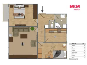 Prodej bytu 3+1, Košík, 61 m2