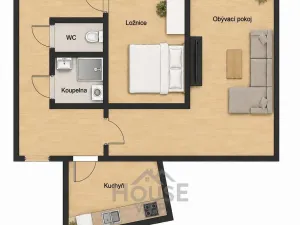 Pronájem bytu 2+1, Praha - Libeň, Na Rokytce, 53 m2