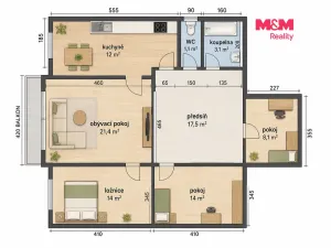 Prodej bytu 4+1, Brno - Nový Lískovec, Slunečná, 92 m2