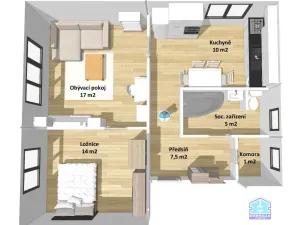 Prodej bytu 2+1, Stříbro, Západní Předměstí, 54 m2