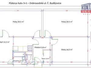 Prodej bytu 3+1, České Budějovice, Dobrovodská, 82 m2