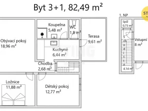 Prodej bytu 3+1, Zlín, Zálešná I, 72 m2