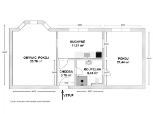 Prodej bytu 2+1, Ostrava - Přívoz, Žofie Podlipské, 69 m2