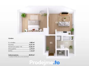 Prodej bytu 1+1, Znojmo, Smetanova, 45 m2