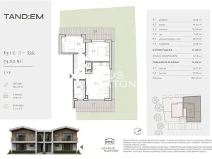 Prodej bytu 3+kk, Horoměřice, J. K. Tyla, 71 m2