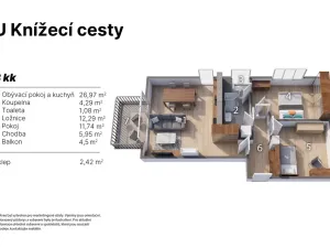 Prodej bytu 3+kk, Hořovice, U Knížecí cesty, 69 m2
