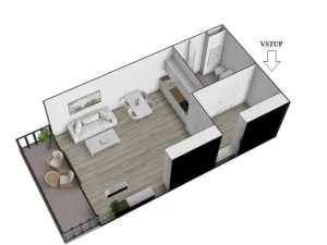 Pronájem bytu 1+kk, Rajhrad, Masarykova, 41 m2
