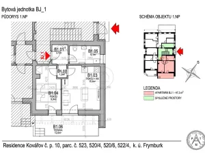 Prodej bytu 2+kk, Frymburk - Kovářov, 47 m2