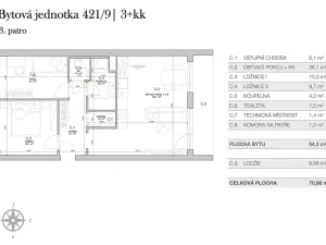 Prodej bytu 3+kk, Praha - Lhotka, Jílovská, 71 m2