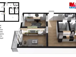 Pronájem bytu 2+1, Olomouc - Nová Ulice, Štítného, 59 m2