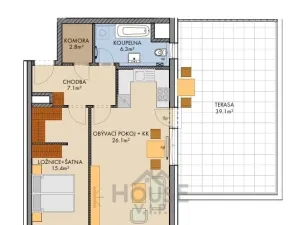 Prodej bytu 2+kk, Praha - Vysočany, Pod Harfou, 60 m2