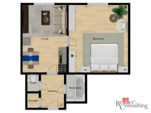 Prodej bytu 2+kk, Praha - Žižkov, Hartigova, 47 m2