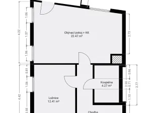 Pronájem bytu 2+kk, Praha - Hlubočepy, Benešova, 53 m2