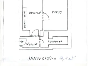 Pronájem bytu 1+1, Praha - Holešovice, Janovského, 34 m2