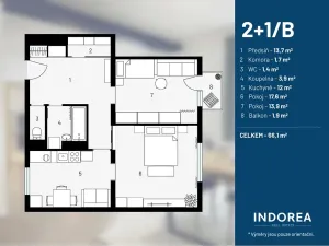 Prodej bytu 2+1, Tábor, Husinecká, 66 m2